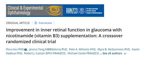 研究發現NAM在預防導致青光眼失明的神經細胞損傷方麵可以發揮重要作用